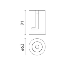Spot encastrable, Light Shadow Pro, Optic wide flood, noir, IP54, LED, dim, 3000K, 1198 lm, Ø6,3cm, H9,1cm - Flos