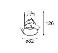 Spot encastrable, Lotis Round Recessed 82 1x, bronze brossé, Ø8,2cm, H12,6cm - Modular