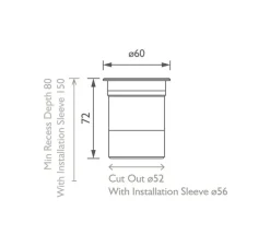 Spot encastrable, Lucca 60 narrow, acier inoxydable, IP67, LED, 2700K, 351 lm, Ø6cm, H7,2cm - John Cullen