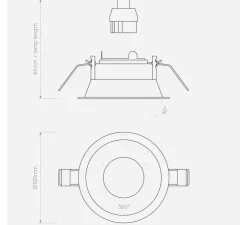 Spot encastrable, Minima Slimline Round Ajustable Fire-Rated, blanc mat, LED, Ø10cm, H6,1cm - ASTRO