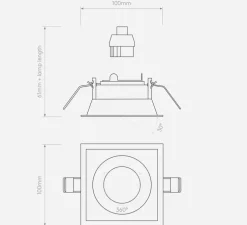 Spot encastrable, Minima Slimline Square Adjustable Fire-Rated, noir, L10cm, H6,1cm - ASTRO