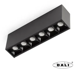Spot encastrable, Neso Point 6, noir mat, LED, dim, Dali, 2700K, 490 lm, L16,4cm, H5,6cm - Faro