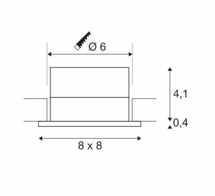Spot encastrable, Patta-I, noir, IP65, LED, dim, 3000K, 910 lm, Ø8cm, H4,5cm - SLV