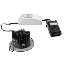 Spot encastrable, Patta-I, noir, IP65, Led, dim, 3000 k, 910lm, Ø8cm, H4,5cm - SLV