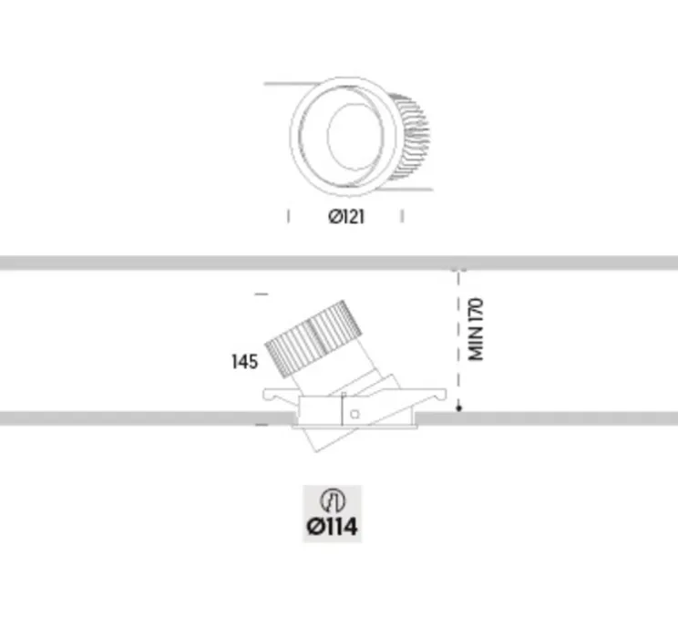 Spot encastrable, Ringo Tilt 2, Blanc satiné, LED, dim, 3000K, 1800 lm, Ø14,5cm, H12,1cm - ONOK