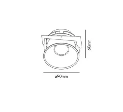 Spot encastrable, salle de bain, Fresh IP44, or, Ø9cm, H6cm (hauteur plafond recommandée 14,5cm) - Faro