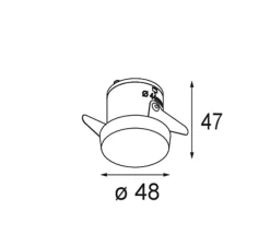 Spot encastrable, Smart Kup Recessed 48 1x, noir, LED, dim, 2700K, 113 lm, Ø4,8cm, H4,7cm - Modular