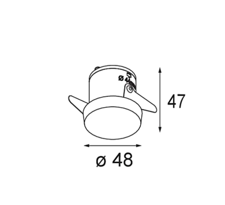 Spot encastrable, Smart Kup Recessed 48 1x, noir, LED, dim, 2700K, 113 lm, Ø4,8cm, H4,7cm - Modular