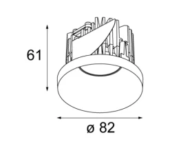 Spot encastrable, Smart Kup 82, 40°, blanc, LED, warm dim, 1800K - 3000K, 476 lm, Ø8,2cm, H6,1cm - Modular