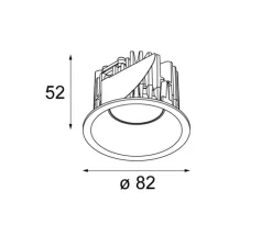 Spot encastrable, Smart Lotis 82, 15°, blanc, LED, 2700K, 554-744-956lm, Ø8,2cm, H5,2cm - Modular