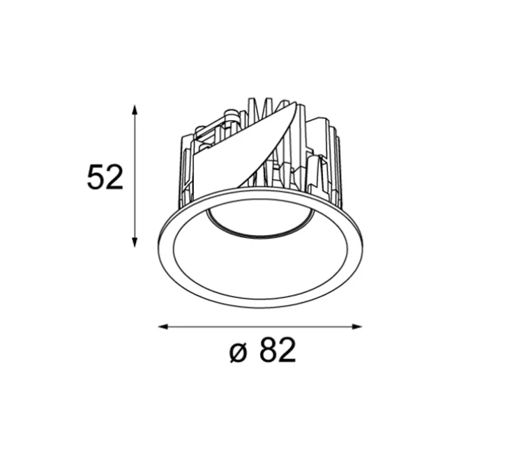 Spot encastrable, Smart Lotis 82, 15°, blanc, LED, 2700K, 554-744-956lm, Ø8,2cm, H5,2cm - Modular