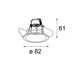 Spot encastrable, Smart Lotis Recessed 82 1x, GU10, compatible avec la collection Smart Tube, blanc, Ø8,2cm, H6,1cm - Modular
