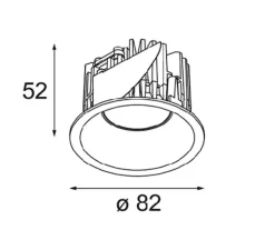 Spot encastrable, Smart Lotis Recessed 82 1x, or mat, LED, dim, 3000K, 736 lm, Ø8,2cm, H5,2cm - Modular