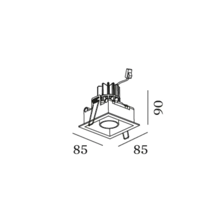 Spot encastrable, SNEAK TRIM 1.0, noir, LED, 2700K, 390/520lm, Ø8,5cm, H9cm - Wever&Ducré