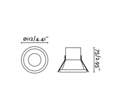 Spot encastrable, SON-1, encastrable, blanc mat, LED, 2700K, 580 lm, Ø11,2cm, H7,5cm - Faro