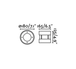 Spot encastrable, Suria 180, inox, IP67, 1197lm, 3000K, Ø18cm, H12,5cm - Faro