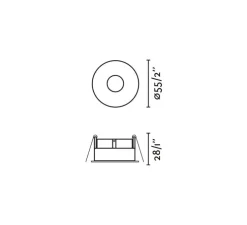 Spot encastrable, Tast Round, blanc, IP65, LED, 2700K, 350 lm, Ø5,5cm, H2,8cm - Faro