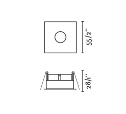 Spot encastrable, Tast Square, blanc, IP65, LED, 2700K, 350 lm, Ø5,5cm, H2,8cm - Faro