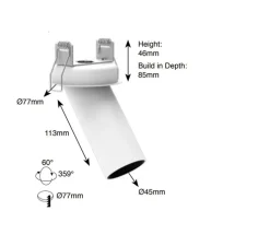 Spot encastrable, Tektus 45 Recessed, noir mat, dim, LED, 2700K, 1100lm, Ø4,5cm, H11,3cm - Doxis