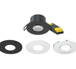 Spot encastrable, Teles Bluetooth, noir, IP65, LED, dim, 2200 à 6500K, 300-450 lm, Ø8,8cm, H5,5cm - Solum