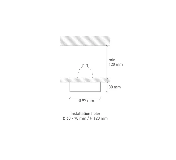 Spot encastrable, Teo, Pêche, Ø9,7cm, H3cm - Plato Design