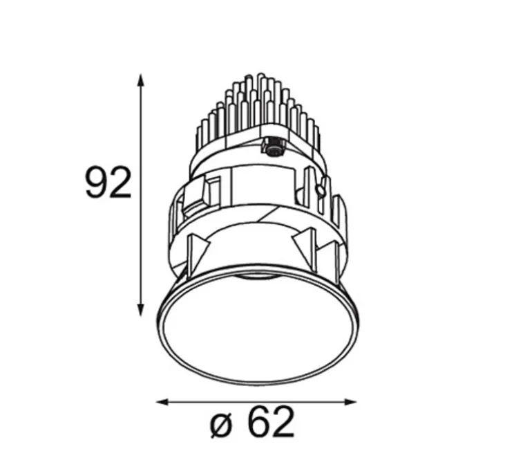 Spot encastrable, Tetrix Oblique Recessed 62 1x, noir mat, Ø6,2cm, H4,5cm - Modular