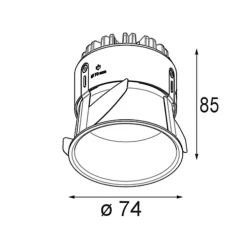 Spot encastrable, Thimble Recessed 74 1x, bronze, IP55, LED, dim, 3000K, 603 lm, Ø7,4cm, H8,5cm - Modular