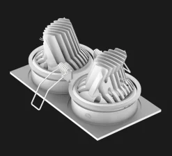 Spot encastrable, Titan Double Rectangle Organic, 40°, noir mat, dim, LED, 2700K, 1100lm, L17,2cm, H7cm - Doxis