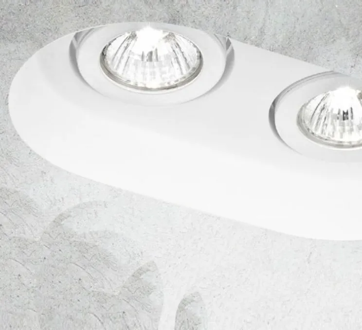 Spot encastrable, Vertbois, plâtre, prêt à peindre, Philippine, blanc, L25,5cm, H15,5cm - Nedgis