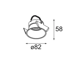 Spot encatrable, Lotis Round Recessed 82 1x, Champagne, Ø8,2cm, H5,8cm - Modular
