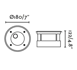 Spot extérieur de sol encastrable, Salt, asymétrique, LED, 3000K, Ø18cm, IP67, 45° - FARO