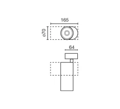 Spot, Fost Surface, blanc, LED, dim, TRIAC, 2700k, 28W, 18°, CRI><noscript><img width=