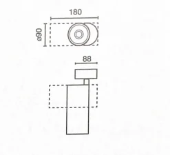 Spot, Fost Surface, noir, LED, dim, DALI, 2700k, 42W, 38°, CRI><noscript><img width=