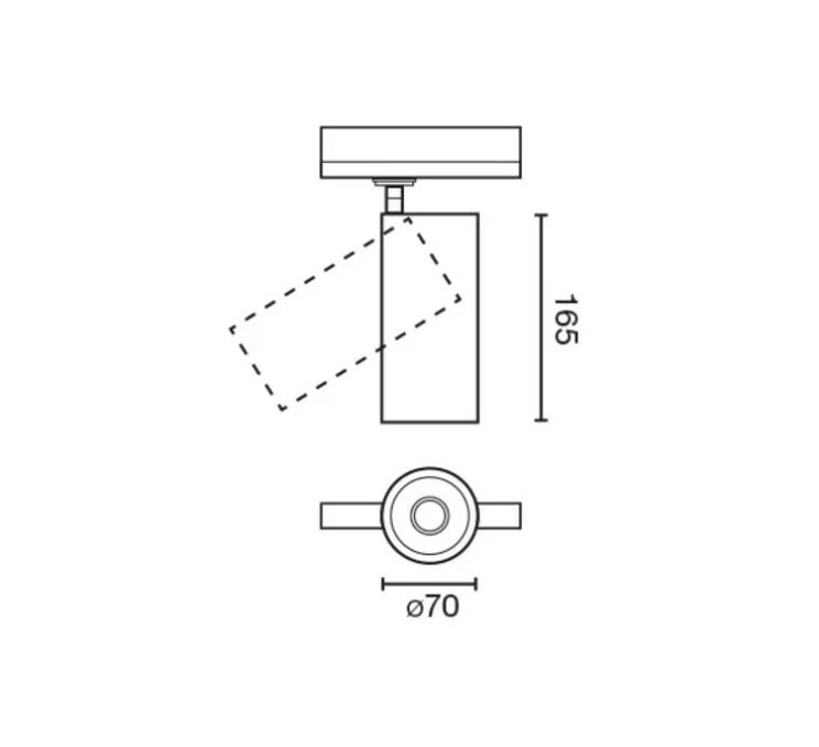 Spot, Fost Track 70 23°, noir, LED, dim, DALI, 3000K, 43W, 23°, 3505 lm, Ø5cm, H10cm - Faro