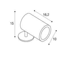 Spot, Helia L, anthracite, IP66, LED, dim, 3000K, 1340 lm, Ø10cm, H15cm - SLV