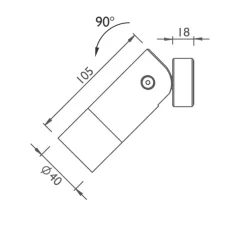 Spot, Kew 40, angle 17,5°, Bronze, IP66, LED, dim, 2700K, 572 lm, Ø4cm, P12,3cm - John Cullen