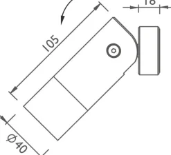 Spot, Kew 40 surface medium, noir mat, IP66, LED, 2700K, 562 lm, Ø4cm, H10,5cm - John Cullen