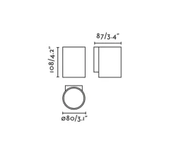 Spot, Kov 1L, 34°, noir, IP65, LED, 2700K, 835lm, L8cm, H10,8cm - Faro