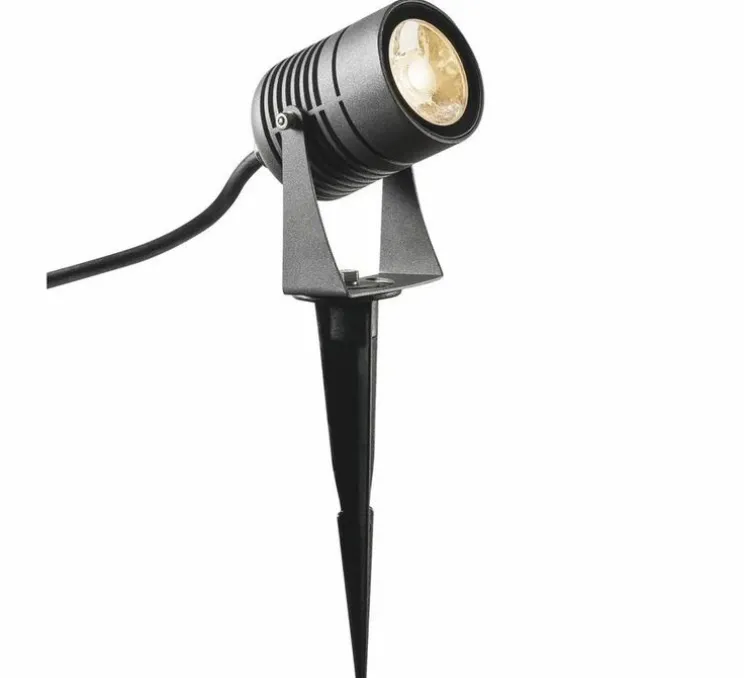 Spot, LED SPIKE, noir, IP55, LED, 3000K, 400lm, Ø6cm, H10cm - SLV