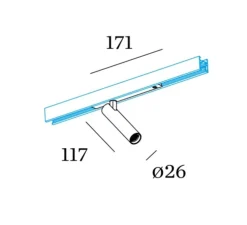 Spot, Match on Strex 1.0, noir, champagne, LED, dim, 3000K, 560 lm, L17,1cm, H11,7cm - Wever&Ducré
