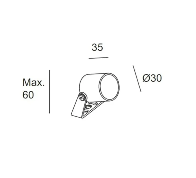 Spot, Max Mini, noir, IP66, LED, 2700K, 158 lm, Ø3cm, H3,5cm - LEDS C4
