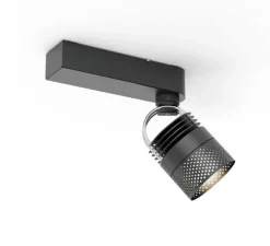 Spot, MOD Mono, noir perforé, LED, dim, 2700K, 900 lm, L25cm, H21cm - Sammode