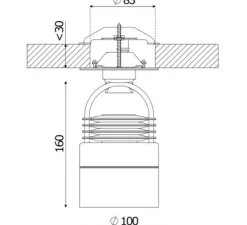 Spot, MOD recessed perforé, bronze, LED, dim, 2700K, 900 lm, Ø10cm, H16cm - Sammode
