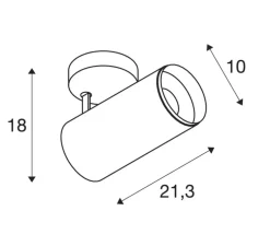 Spot, NUMINOS, blanc, LED, 3000K, 2400lm, Ø10cm, H18cm - Slv