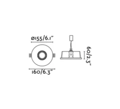 Spot orientable 30°, encastrable, Neu, blanc, Ø16cm, H6cm - Faro