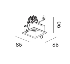 Spot, Plano 1.0, noir, LED, dim, 3000K, 550/740 lm, Ø8,5cm, H9cm - Wever&Ducré