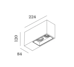 Spot, Plano Surface 2.0 PAR16, noir et blanc, L22,4cm, H12cm - Wever&Ducré