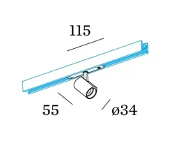 Spot pour rail, Ceno on Strex 1.0, blanc mat, LED, 2700K, 480 lm, L11,5cm, H5,5cm - Wever&Ducré