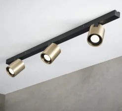 Spot pour rail, Focus Line, laiton, LED, dim, 3000K, 1080 lm, L70cm, H5,5cm - Light Point