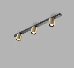 Spot pour rail, Focus Line, laiton, LED, dim, 3000K, 1080 lm, L70cm, H5,5cm - Light Point